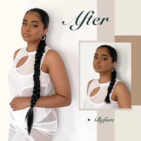 Extensie de păr FESHFEN 86 cm, coadă împletită, șaten deschis, din fibră sintetică, cu sistem de prindere elastic 4