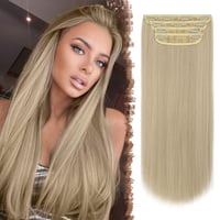 FESHFEN Clip-In Hajhosszabbítás 50cm, 4 Darab Szintetikus Egyenes Haj Klippes Hosszabbítás Nőknek 1
