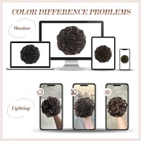 FESHFEN Gumi do vlasov (scrunchie), príčesok z vlnitých syntetických vlasov, hnedá (brunette), 42 g, vypchávka do vlasov a drdol pre ženy 7
