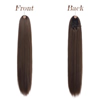 Extensie coadă de cal FESHFEN pentru femei cu șnur, sintetică, dreaptă, 70 cm, maro deschis 2