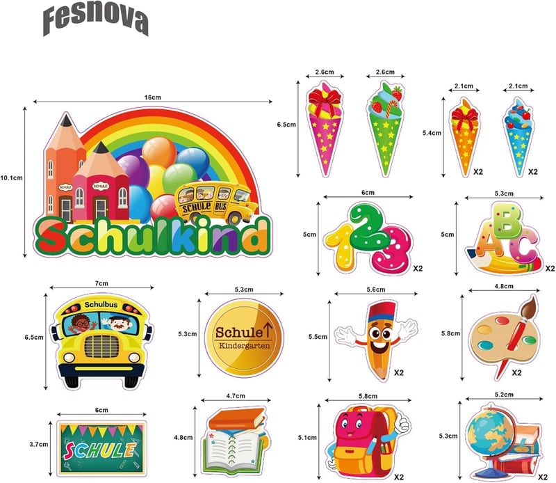 Fesnova Iskolakezdés Tortadekoráció Szett 23 Darab Lányoknak Fiúknak