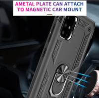 Fetrim Samsung Galaxy A51 4G Tok - Dupla Rétegű Ütésálló Védőtok Forgatható Gyűrűs Állvánnyal, Fekete 6