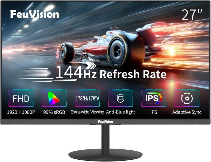 FeuVision 27" 144Hz Gaming Monitor FHD IPS 4ms DP HDMI Kékfény Szűrő