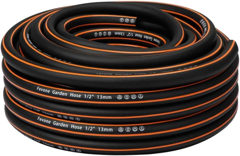 Fevone 20m Kerti Tömlő 1/2" 25 Bar Rugalmas Erős Csavarodásmentes - 20m, Without accessories