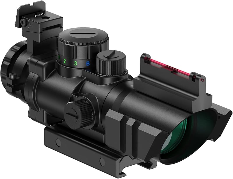 Lunetă Pușcă 4x32 mm Feyachi cu Iluminare Roșie/Verde/Albastră pentru Airsoft și Vânătoare