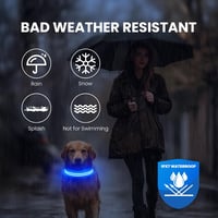 Feycig USB-s LED kutya nyakörv világító vízálló állítható S-L méret 3 mód 5