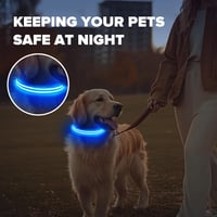 Feycig USB-s LED kutya nyakörv világító vízálló állítható S-L méret 3 mód 8