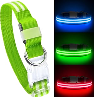 USB LED obojok pre psov Feycig, vodeodolný, reflexný, 3 režimy svietenia