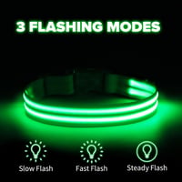 Zgardă LED pentru câini Feycig, reîncărcabilă prin USB, impermeabilă, reflectorizantă, 3 moduri de iluminare 3