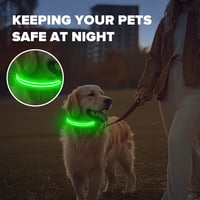 Zgardă LED pentru câini Feycig, reîncărcabilă prin USB, impermeabilă, reflectorizantă, 3 moduri de iluminare 8