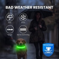 Zgardă LED pentru câini Feycig, reîncărcabilă prin USB, impermeabilă, reflectorizantă, 3 moduri de iluminare 5