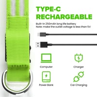 Zgardă LED pentru câini Feycig, reîncărcabilă prin USB, impermeabilă, reflectorizantă, 3 moduri de iluminare 4