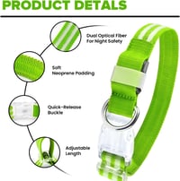 Zgardă LED pentru câini Feycig, reîncărcabilă prin USB, impermeabilă, reflectorizantă, 3 moduri de iluminare 6