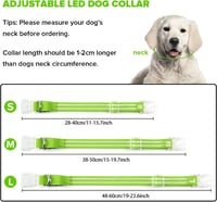 Zgardă LED pentru câini Feycig, reîncărcabilă prin USB, impermeabilă, reflectorizantă, 3 moduri de iluminare 2