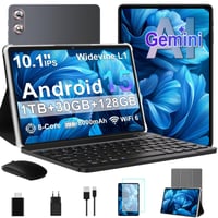 Tablet Fezawio 10,1" Android 15, 30 GB RAM, 128 GB ROM, osemjadrový procesor, Gemini AI, WiFi 6, 8000 mAh, Widevine L1, s klávesnicou, myšou a puzdrom 1