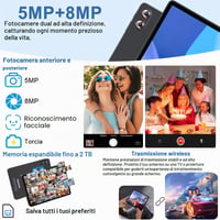 Tablet Fezawio 10,1" Android 15, 30 GB RAM, 128 GB ROM, osemjadrový procesor, Gemini AI, WiFi 6, 8000 mAh, Widevine L1, s klávesnicou, myšou a puzdrom 5