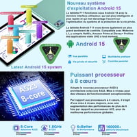 Tabletă Fezawio 2026 de 10 inchi, Android 15, Wi-Fi 5G, 6 GB RAM + 128 GB ROM, Octa-Core, 6000 mAh, cameră de 8 MP, Widevine L1, cu tastatură și mouse incluse 4