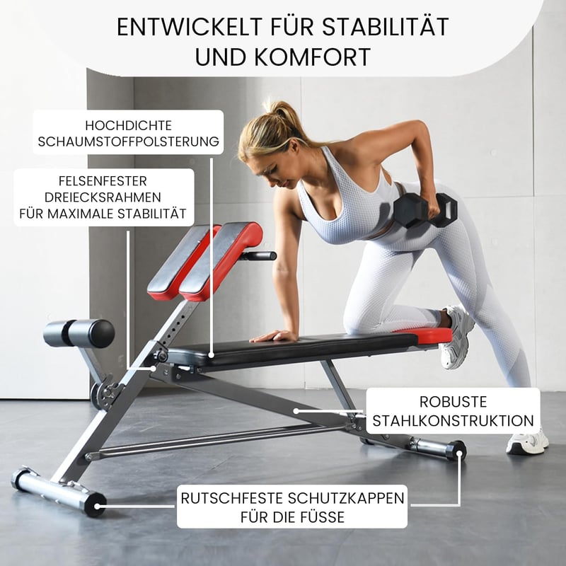 FF Finer Form Multifunkciós súlypad római szék és hyper back extension, állítható haspad, döntött és fekvő edzőpad teljes testre