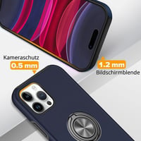 Apple iPhone 14 Pro Sötétkék Mágneses Gyűrűs Szilikon Védőtok 7
