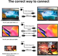 Thinlerain 14" Hordozható Érintőképernyős Monitor - Full HD IPS Kijelző, USB-C/HDMI Csatlakozás, 10 Pontos Érintés, PC/Laptop Kiegészítő 5