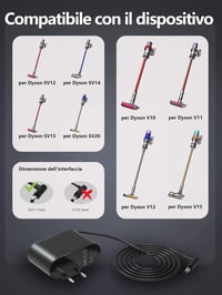 MJXYXCDH 30.45V 1.1A Töltő Dyson V10/V11/V12/V15 Vezeték Nélküli Porszívókhoz - Kompatibilis Cyclone/Absolute/Animal Modellekkel, 1.8m Kábel 3