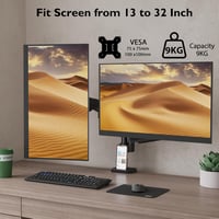BONTEC Dupla Monitortartó Kar 13-32" LED/LCD Képernyőkhöz, Gázrugós, Kábelrendezővel 4