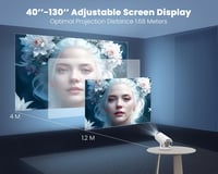Hordozható 4K Full HD mini projektor, 180° forgatható, WiFi, 130" kijelző 6