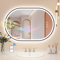 STARLEAD Ovális LED Fürdőszobai Tükör 90x60 cm - Bluetooth Hangszóróval, Fényerőszabályzással, 3 Színhőmérséklettel, Páramentesítővel, Feket 2