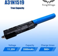 FengWings 3500 mAh A31N1519 laptop akkumulátor Asus X540, R540, F540 sorozathoz - Kompatibilis X540LA, X540LJ, X540SA, F540LA modellekkel, f 2