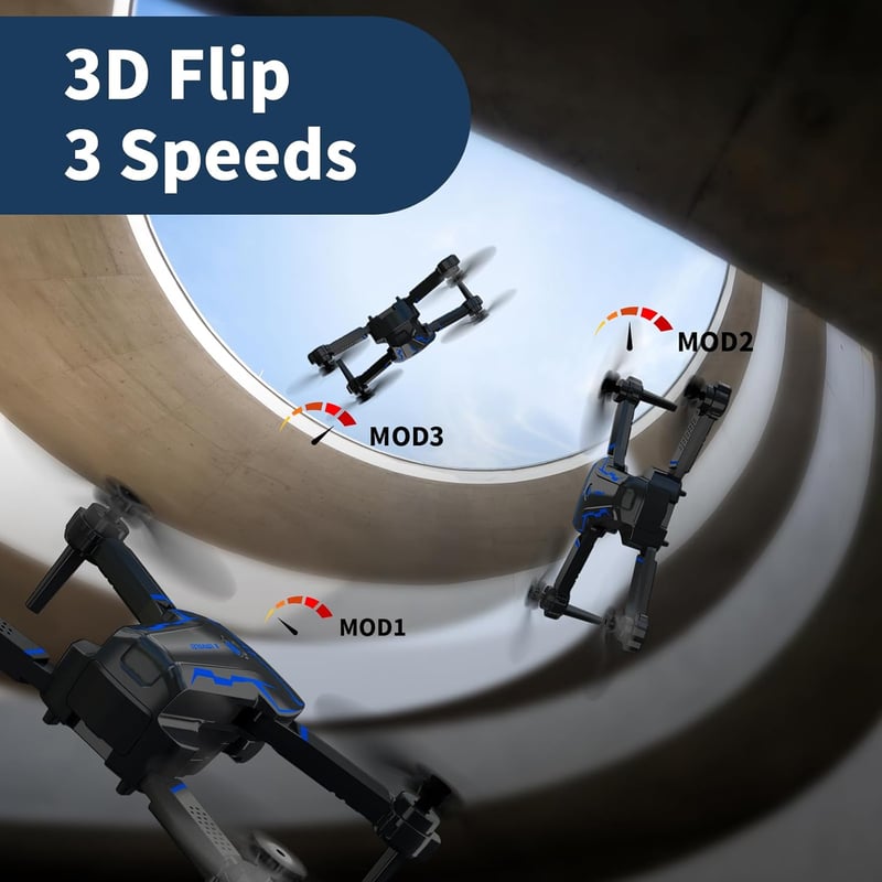 FAKJANK X19 Mini Drón 720P HD Dupla Kamerával, WiFi FPV Élő Képátvitel, Összecsukható Quadcopter Gyerekeknek, Kezdőknek, Gesztus Vezérlés, O