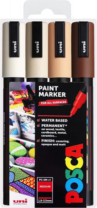 Posca PC-5M Művész Filctoll Szett - Meleg Földszínek, 4db 2