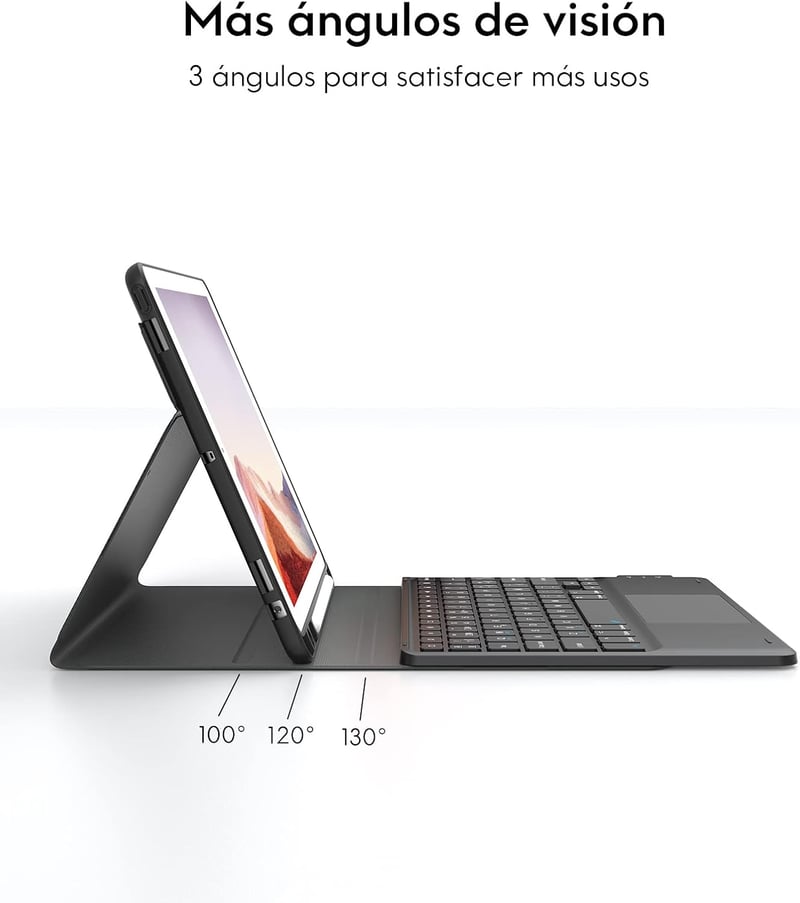 iPad 9. generációs billentyűzet tok érintőpaddal, Earto BT spanyol