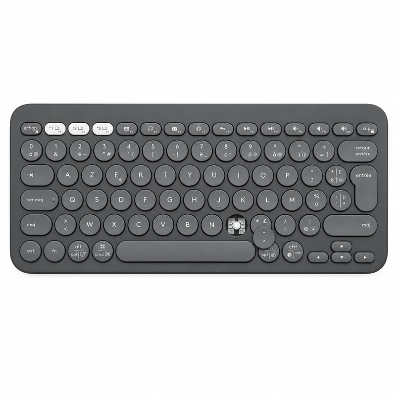 Tastatură Bluetooth Logitech Pebble Keys 2 K380s AZERTY – gri grafit, un locaș de tastă este rupt (produs utilizat)