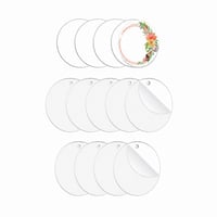 Discuri Acrilice Transparente Fyrdm cu Orificiu, 13 bucăți - Plăcuțe Rotunde din Plexiglas pentru Decorațiuni, 5 cm / 7,6 cm / 10 cm, grosime 2 mm, pentru pictură și decorare 1