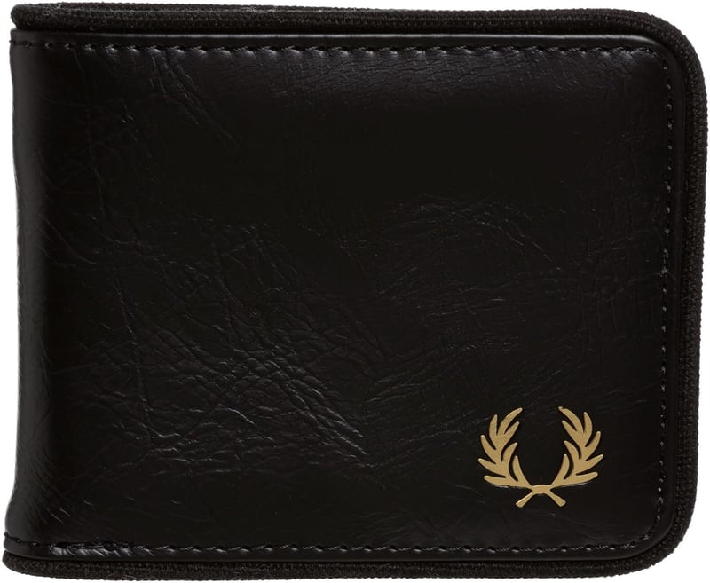 Fred Perry Unisex Pénztárca - Fekete Klasszikus Kétrészes Modell FP-L9280 102, Poliészter Anyagú Elegáns Tárca Férfiaknak és Nőknek