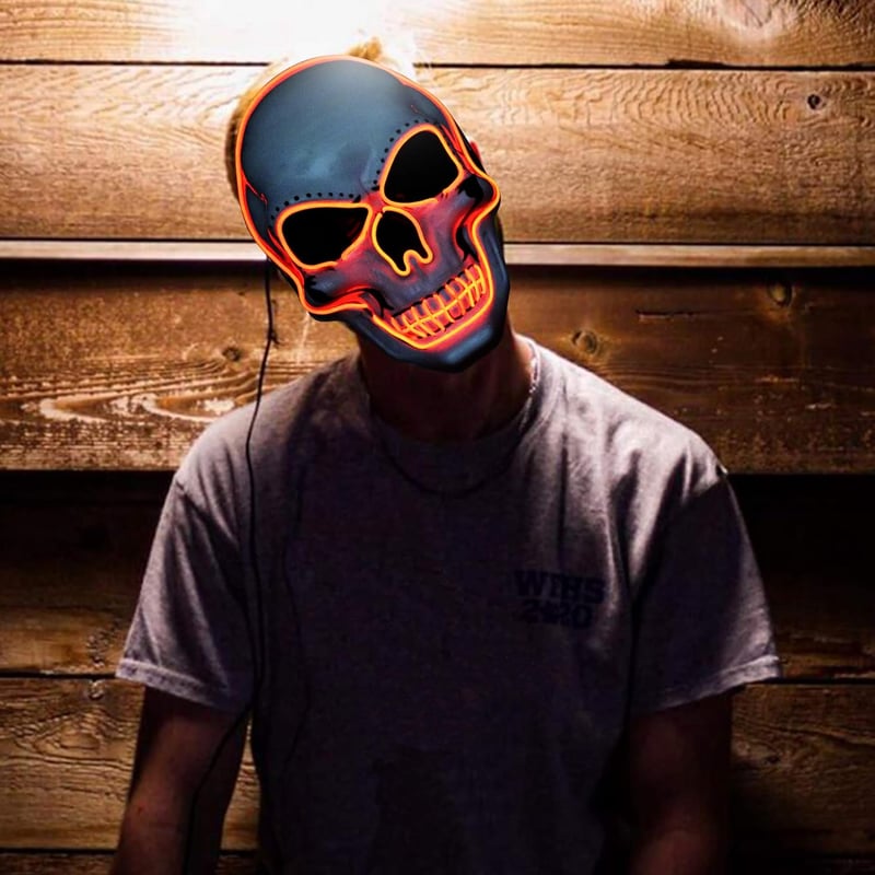 Molbory Piros LED Purge Maszk 3 Világítási Móddal Halloween Partikra