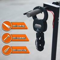 Mezelon 8mm-es Kódos E-Roller Lakat - Acél Láncos Biztonsági Zár Elektromos Rollerekhez, Kézbilincs Kialakítás, Karcálló, Vágásálló 7
