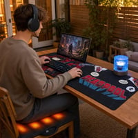 Gamer komfortbázis: XXL egérpad + mikrofonos fejhallgató + csillagprojektor + fűtött ülőpárna 1