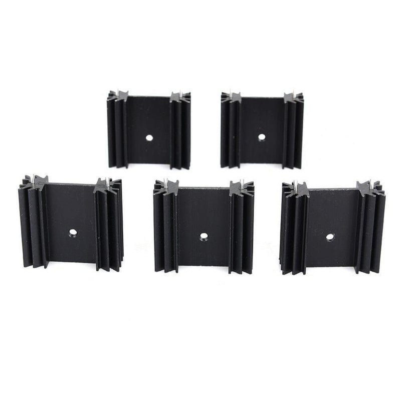 Easycargo fekete anodizált TO-220 alumínium hűtőborda MOSFET-hez, 5 db-os csomag