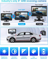Jansite 5" AHD 1080P Tolatókamera Monitorral - Kétféle Telepítési Mód, DIY Parkolási Vonal, IP68 Vízálló, 12V-24V Kompatibilis 2