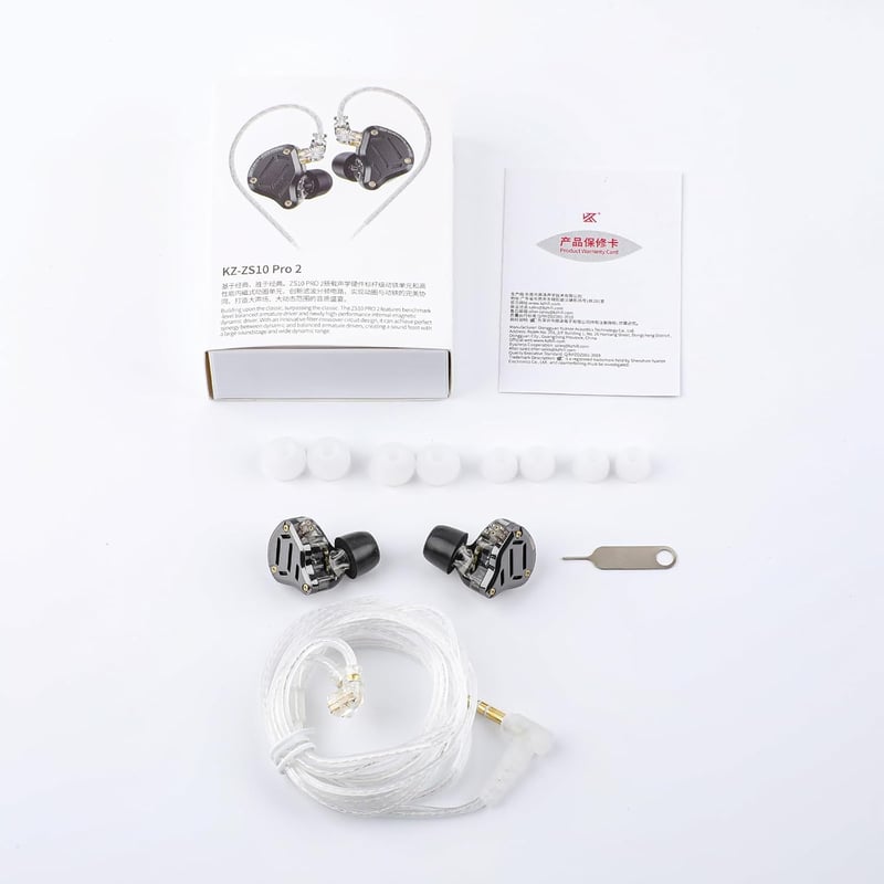 KZ ZS10 Pro 2 Fekete Fülhallgató Mikrofonnal - 1DD+4BA Hibrid, 4 Szintű Hangolás, Játékosoknak