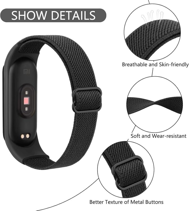 Xiaomi Mi Band 7/6/5 állítható nylon szíj - Vancle sportpánt