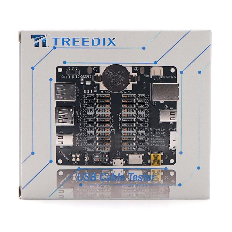 Treedix USB-kábelteszter - Gyors ellenőrzés minden típushoz (USB-C, A, B, Micro, Mini, Lightning)