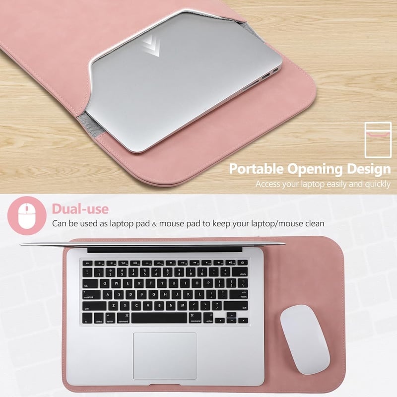 MacBook Pro 14" és Surface Laptop 5 védőtok - HYZUO rózsaszín laptop táska 13-14" készülékekhez