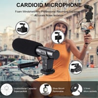baihuo Vlog Készlet - Okostelefon Mikrofon LED Világítással és Állvánnyal - iPhone és Android Kompatibilis TikTok YouTube Videófelvételhez é 2