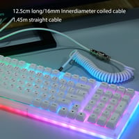EPOMAKER Mix 1,8m-es fehér spirál USB-C kábel, leválasztható csatlakozóval, mechanikus gamer billentyűzetekhez 9