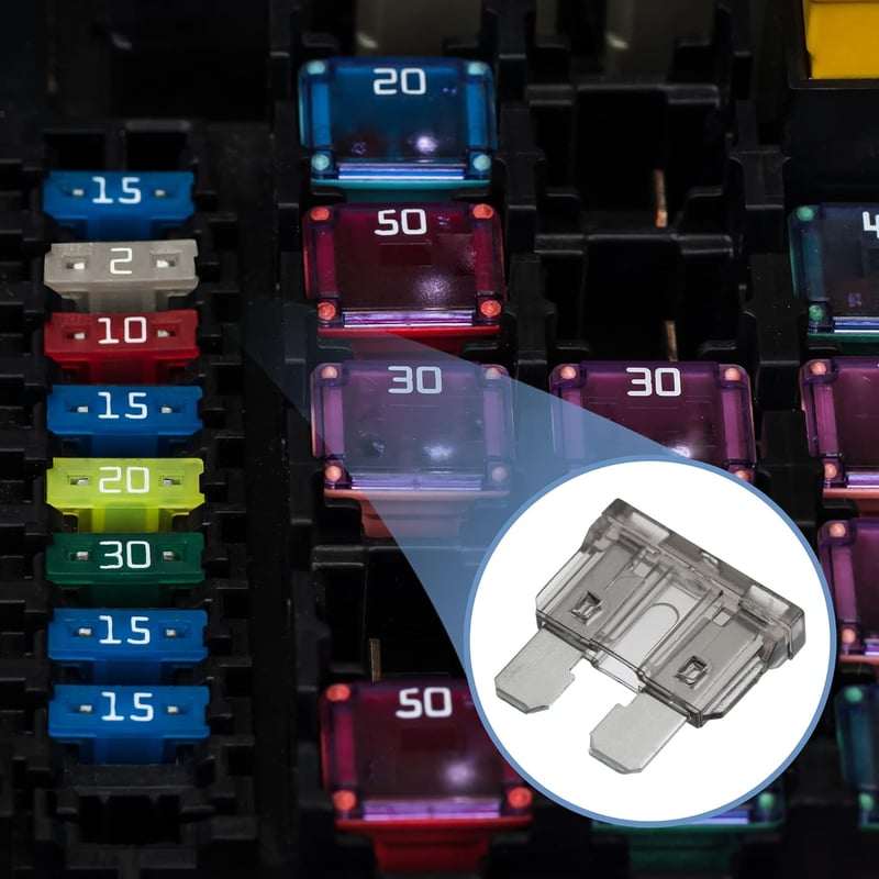 A ABSOPRO 50 db Szürke Késes Biztosíték 2A - Autóhoz, Hajóhoz - Műanyag-Fém Kivitel