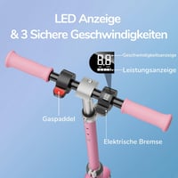 Escroll elektromos roller gyerekeknek 6+ - LED, Bluetooth, állítható magasság 3