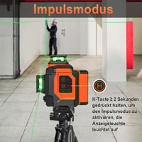 TakamineTech Zöld Keresztvonalas Lézer - 3x360° Önszintező Lézeres Szintező 12 Vonallal, Építkezéshez, 5200 mAh Akkumulátor, Távirányítóval, 4