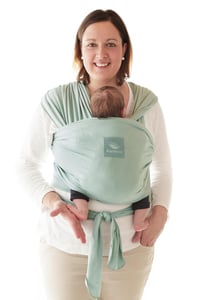 manduca Sling Rugalmas Babahordozó Kendő Újszülötteknek 3,5 kg-tól 15 kg-ig, Puha Bio Pamut Jersey Anyagból, Univerzális Méret, Menta Színbe 9